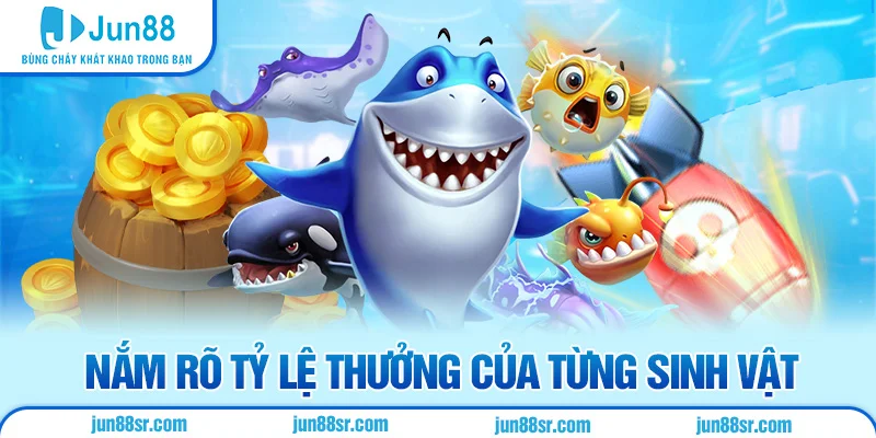Bắn Cá 4 Nắm rõ tỷ lệ thưởng của từng sinh vật